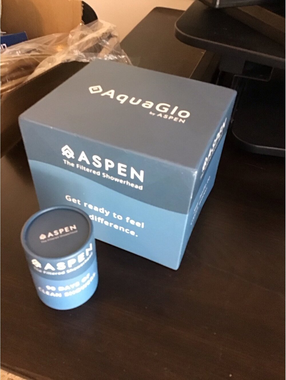 Aspen filtered shower head, new from hsn